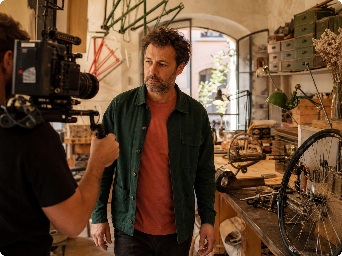Artisan du cycle filmé en atelier